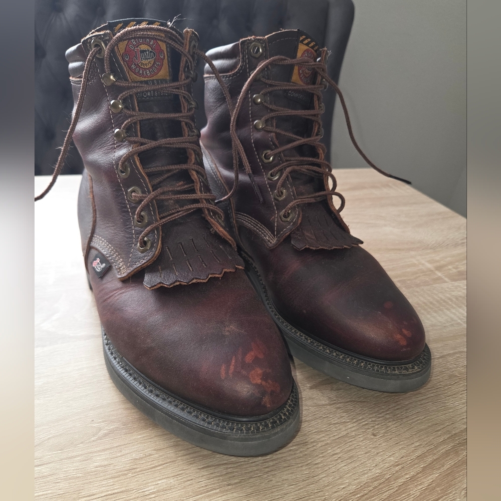 Justin Boots Dark Brown Leather Men's Boots